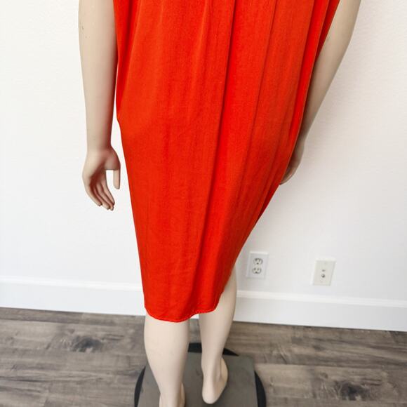 [Old Navy] Orange V-Neck Cap Sleeve Oversized Cocoon Mini Dress Size Large L - Picture 6 of 10